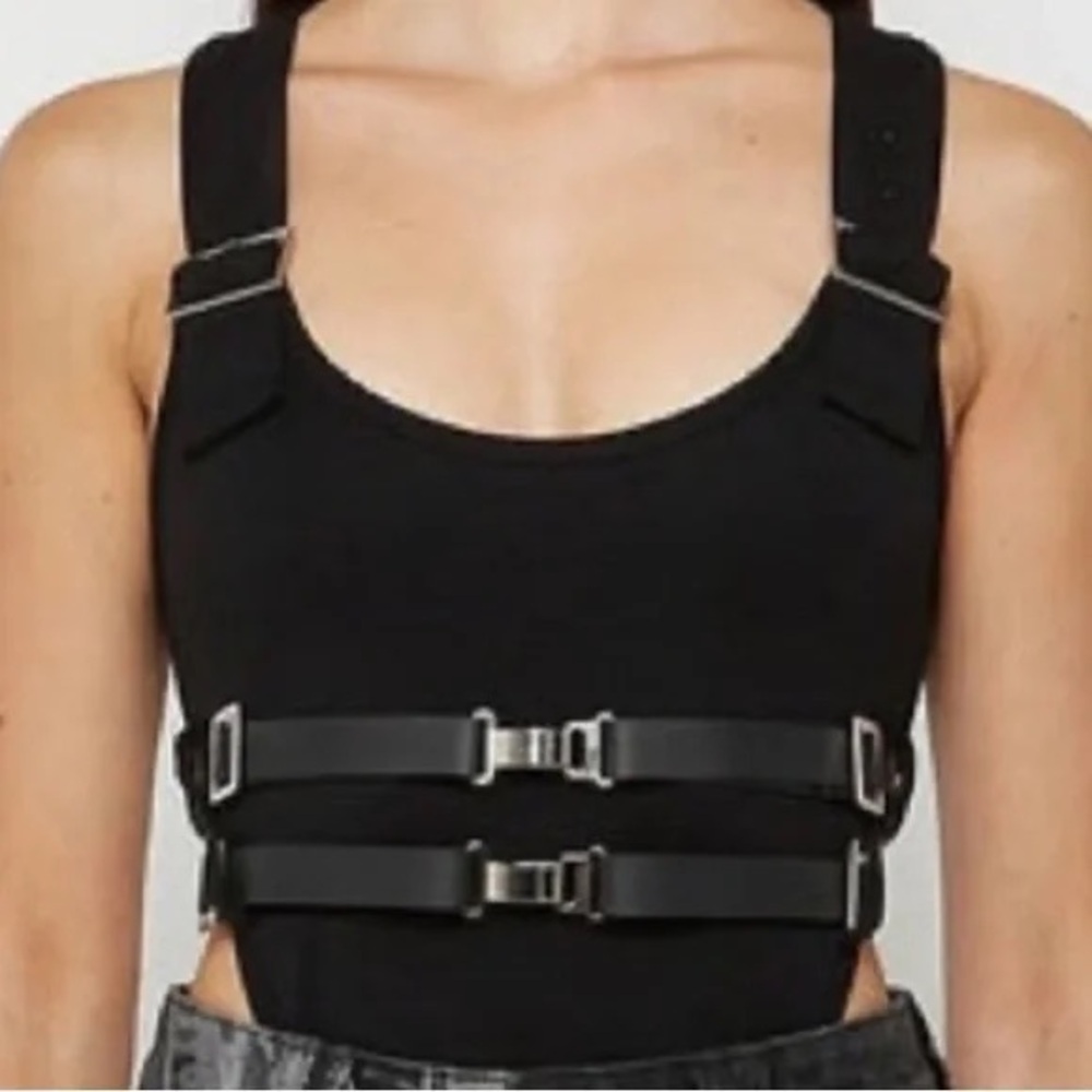 Maniere De Voir Black Harness Top